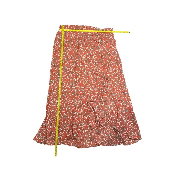 New With Tag MAX STUDIO Large Fun & Flirty Ruched Ruffle Pink Blue Floral Skirt - Picture 4 of 6